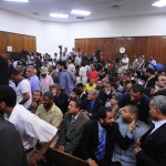 Cairo’s Administrative Judiciary Court fills up with lawyers, press and observers (File photo: Hassan Ibrahim)
