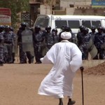 Sudanese riot police stand guard in Khartoum (AFP/file)  