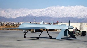A US surveillance drone sits on the runway (photo: AFP)