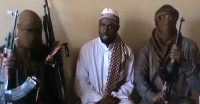 A screengrab taken from a video released on YouTube shows Boko Haram leader Abubakar Shekau AFP PHOTO / YOUTUBE