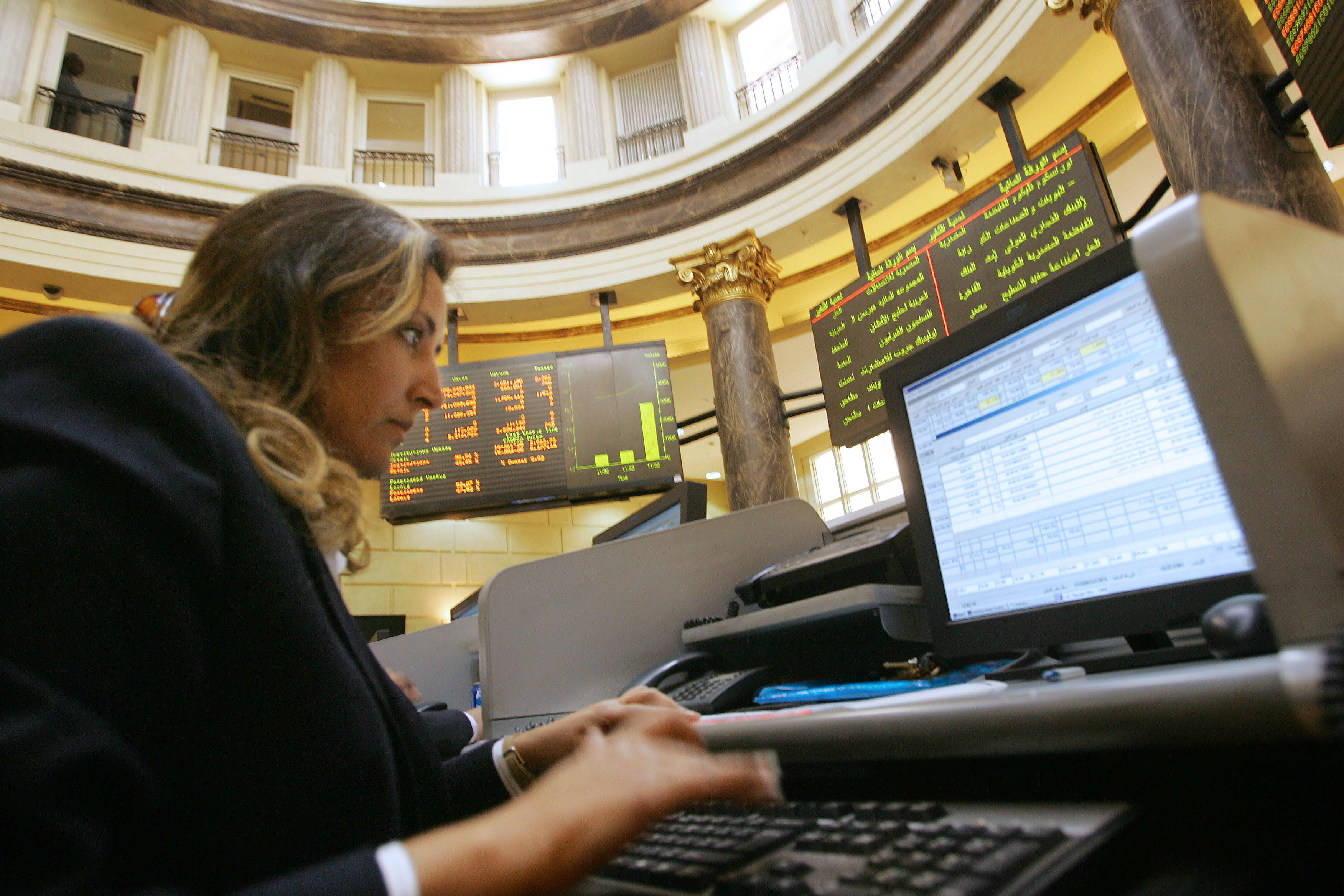 The Egyptian stock Exchange witness first signs of recovery since the beginning of Ramadan (DNE PHOTO)