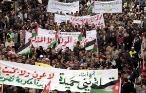 In Amman, Islamic Action Front supporters shouts anti-Government slogans during a rally in 2011 (AFP / Khalil Mazraawi) 