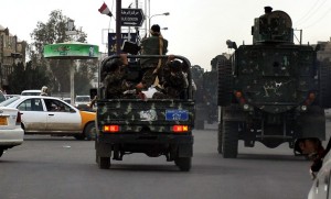 Yemeni security forces on patrol (File photo) AFP PHOTO/ MOHAMMED HUWAIS