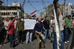Protesters gather near the Presidential Palace in Heliopolis, Cairo Mohamed Omar 