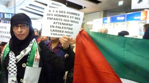 Dozens of pro-palestinian activists taking part in the 'Welcome to Palestine' campaign protest at the Roissy International airport in April 2012 in Roissy-en-France, northern Paris suburb, after being denied to board planes to Israel (File photo) AFP PHOTO