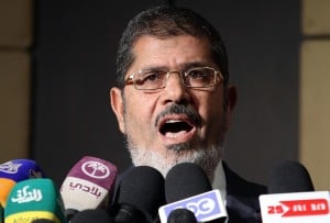 Muslim Brotherhood presidential candidate Mohamed Morsi speaks during a press conference in Cairo (File photo) AFP PHOTO 