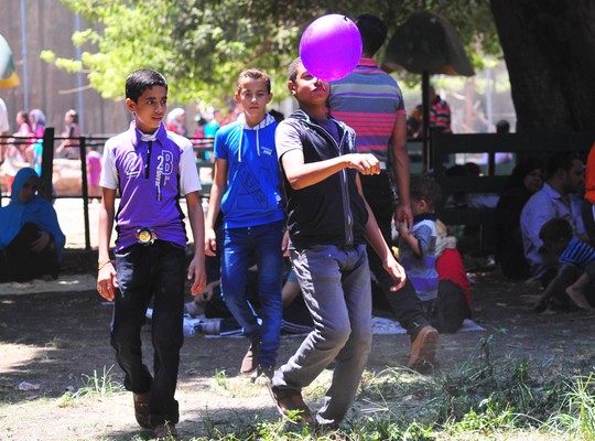 Children celebrating Eid El-Fetr - The Giza Zoo (DNE Photo/Hassan Ibrahim)