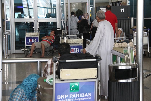 Passengers at Cairo airport Mohamed Omar