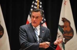US Republican presidential candidate Mitt Romney speaks to the press in Costa Mesa, California  AFP PHOTO / NICHOLAS KAMM