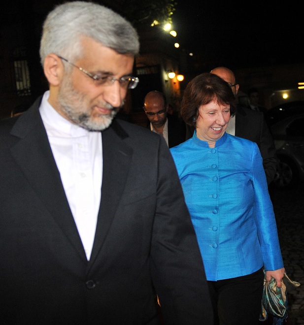 Iran's top nuclear negotiator Saeed Jalili meets with European Union foreign policy chief Catherine Ashton at the consulate of Iran in Istanbul, during talks on Tehran's disputed atomic programme AFP PHOTO / BULENT KILIC