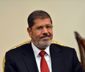Morsy gave a live interview on Egyptian state TV from the Presidential Palace  AFP PHOTO / KHALED DESOUKI