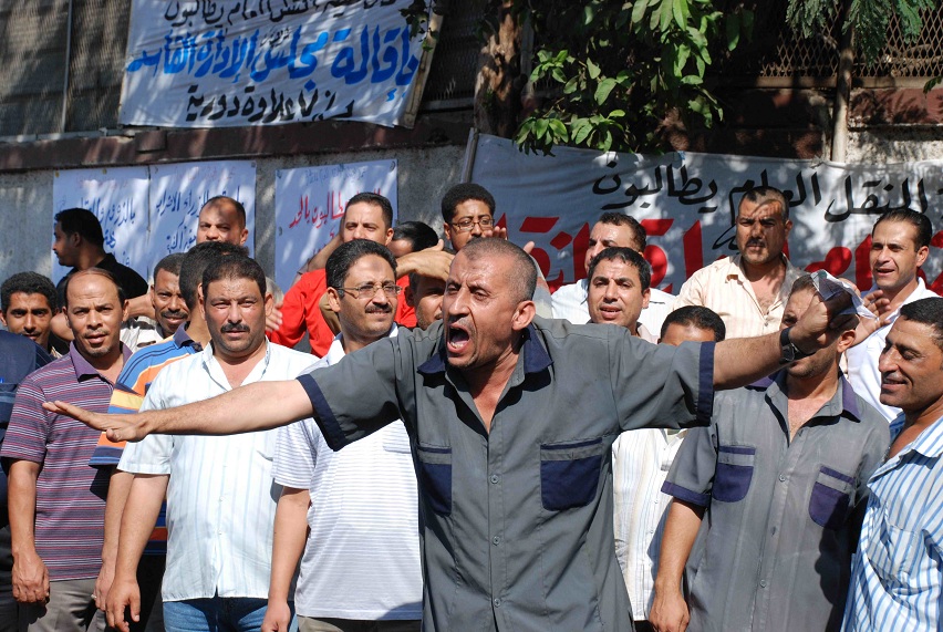 Transport workers protesting on 18 September 2012 Mohamed Omar
