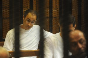 Gamal Mubarak listens during a court hearing (File photo)  Mohamed Omar