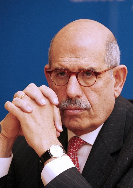 Dostor Party Chairman Mohamed El-Baradei AFP PHOTO / DIETER NAGL