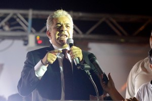 Hamdeen Sabahi addresses the crowd during a rally of the Popular Coalition at the Abdeen Palace MOHAMED OMAR 