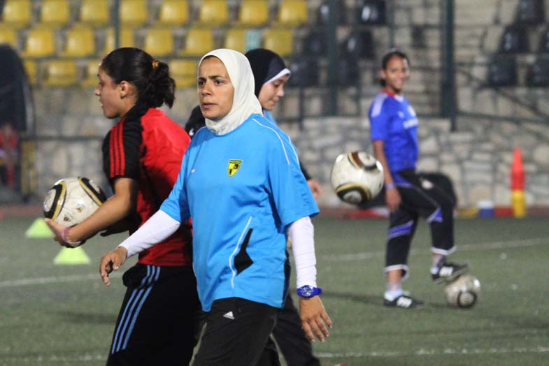 The first generation of female coaches trains girls at Wadi Degla sports club Rachel Adams / DNE