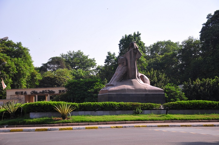 Mokhtar’s Egypt’s Renaissance statue currently placed in front of the Cairo University Bridge represents the nation’s struggle against colonialism and its victory after independence Hassan Ibrahim / DNE