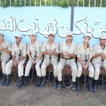 Spectators at female football matches are few and far between, as the general public are on the whole unaware of the existence of the three leagues. Here security guards at the Qena sports ground take a break from the heat to watch the match Rachel Adams/ DNE