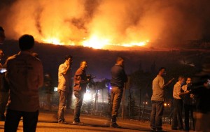 Flames are seen after a huge blast rocked central Turkish province of Afyonkarahisar on 6 September AFP PHOTO / IHLAS NEWS AGENCY / TURKEY OUT