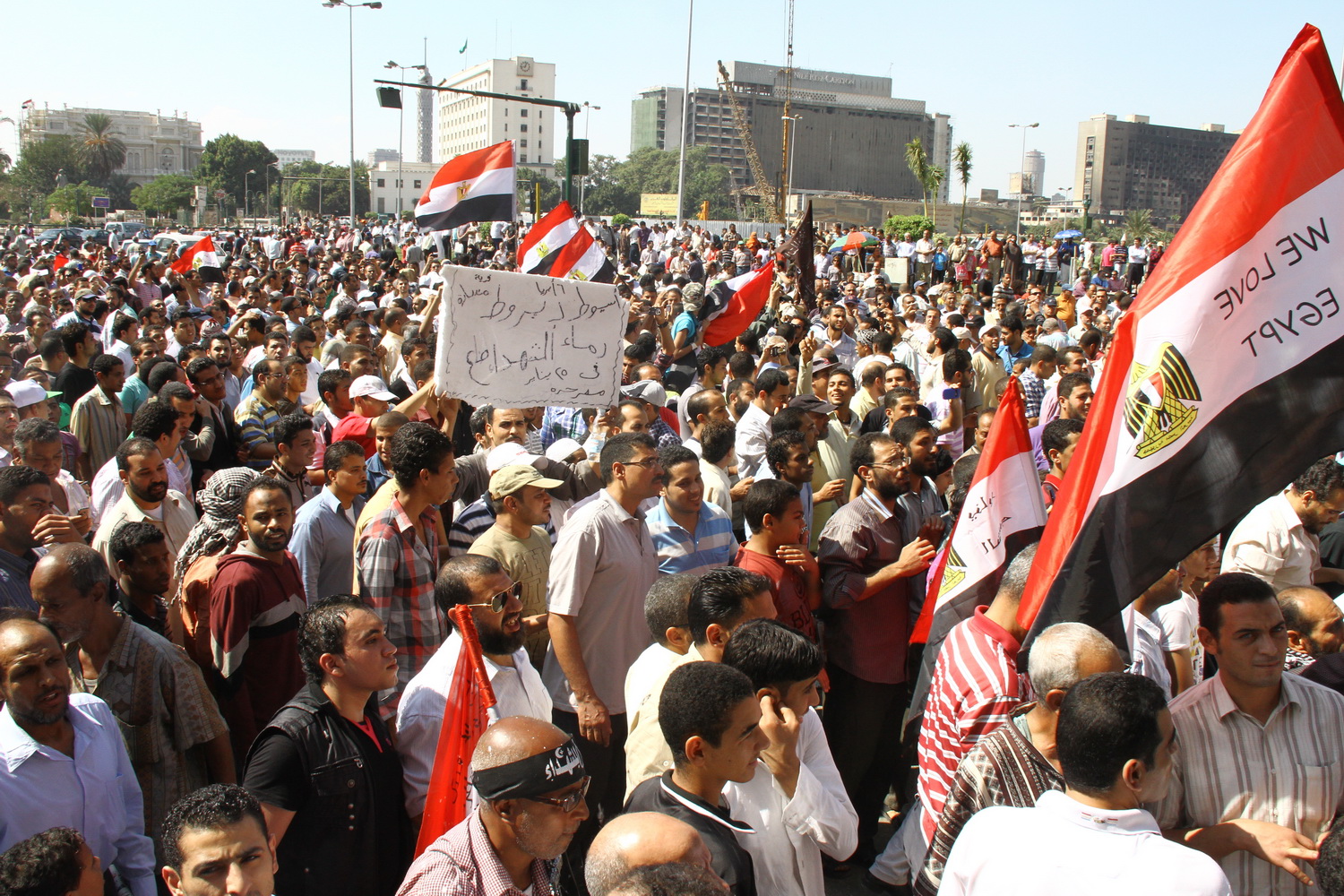 Supporters of Muslim Brotherhood occupy Tahrir Square last Friday, overshadowing the civil group protest and leading to clashes. Civil groups have called for fresh demonstrations this Friday. (Photo by Mohamed Omar)
