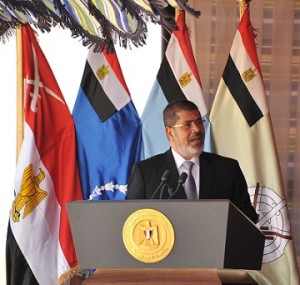 The new constitution will define President Mohamed Morsy’s powers within a semi presidential system. (AFP PHOTO / SAID KHATIB) 