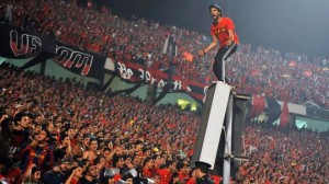 Al-Ahly supporters stoke up the atmosphere before a game. (AFP Photo)