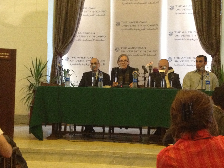AUC holds a press conference to announce the capping of rise in student fees Basil El-Dabh
