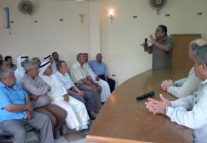 Meeting to recieve the returning Christian Copt families in Rafah  Nasser Al-Ezzazy