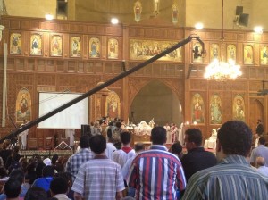 A special prayer service is held at Saint Mark’s cathedral to remember those killed in the Maspero massacre in 2011 and to ask for guidance in electing a new pope Basil El-Dabh