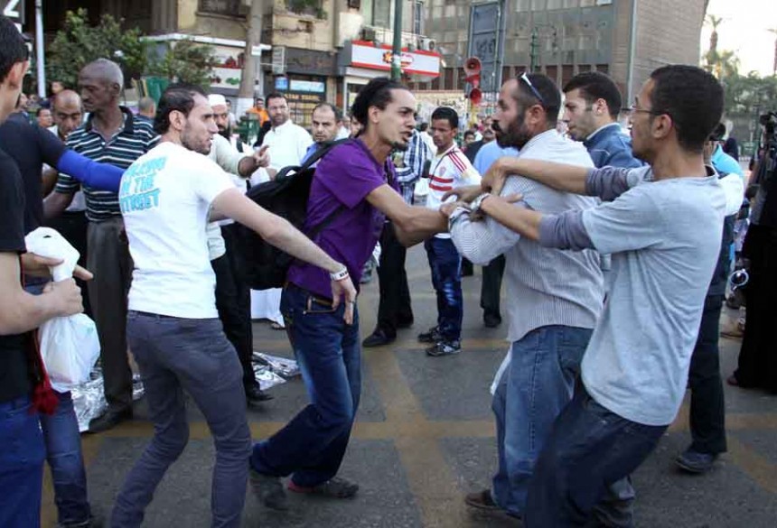 Scuffles break out during protests at Tahrir Sqaure By Mohamed Omar