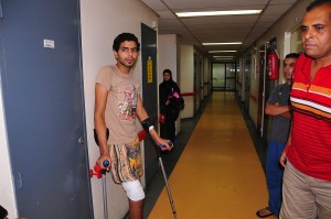 Ahmed Abd El-Khalek was shot in the thigh on the 28 Januuary 2011 Hassan Ibrahim / DNE