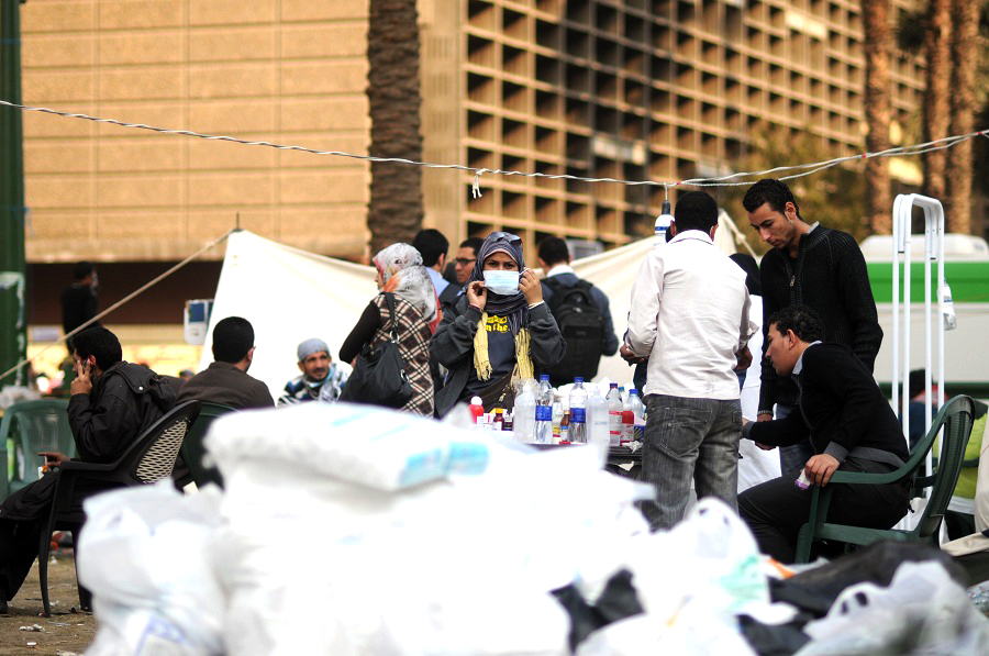 A medical station set up on Tahrir Square during clashes on Mohammed Mahmoud street in November 2011 Laurence Underhill / DNE