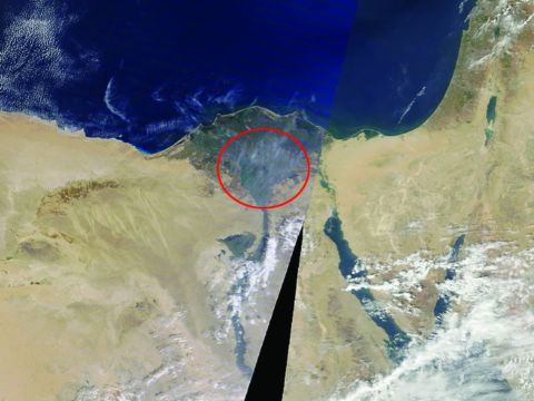 A satellite image of the cloud over Egypt. (AERONET/NASA)