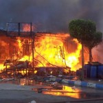 Fire tore through Marsa Matruh's Libya Market on Sunday morning. (PHOTO BY AHMED ZAKARIA)