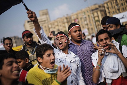 Students marched from Cairo university to join protesters on Tahrir Square. (AFP Photo / Gianluigi Guercia)