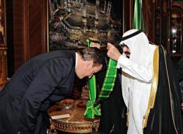 Cameron is on the final leg of a tour of the Middle East. (AFP PHOTO / SPA)