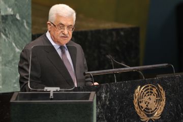 Mahmoud Abbas, President of the Palestinian Authority, speaks during the 67th session of the United Nations General Assembly September 27, 2012 at UN headquarters in New York. (AFP / STAN HONDA / GETTY IMAGES)