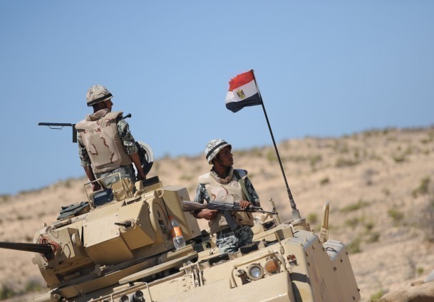 Egyptian Forces have been seen patrolling the borders. Photo by Nasser El Azzazy