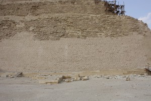 Masonry lies at the foot of the main pyramid at Saqqara Monica Hanna
