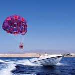 Parasailing on the Red Sea