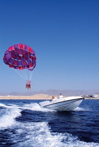 Parasailing on the Red Sea