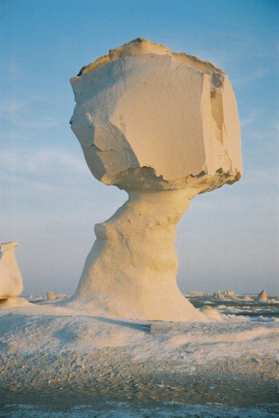 Iconic mushroom rock of the white desert in Bahariya Injy El Kashef