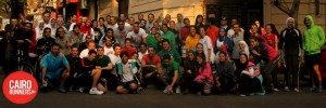 Cairo runners pose for a group shot Courtesy of Cairo Runners Facebook group