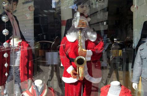 A random Santa in a clothing shop in Cairo AFP