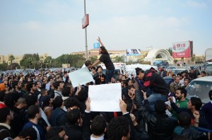 Students Cut The Misr Ismailia Road During The Protest(Photo by Haleem El Shaarani)