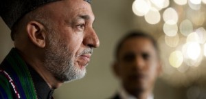 Afghanistan President Hamid Karzai was in Washington last week to convince President Barack Obama of the merits of his plan to negotiate with the Taliban. (AFP PHOTO/ JIM WATSON )