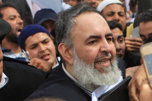 Hazem Abu Ismail is surrounded by his supporters during a rally outside the State Council court in Cairo on 10 April, 2012 . (AFP/ FILE PHOTO/KHALED DESOUKI)
