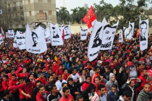 Ultras Ahlawy march from Al Ahy club in Gezeira to Tahrir Square demanding justice for those who died at the Port Said stadium disaster  Hassan Ibrahim