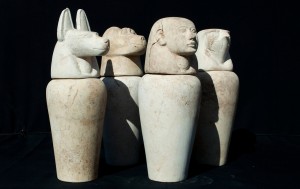 Canopic jars found in western Luxor . (AFP PHOTO/HO/SCA)