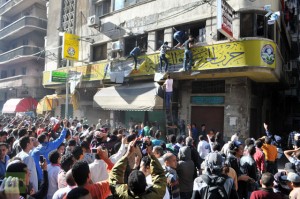 File photo from November 2012 when opponents of President Mohamed Morsy break into the office of the Freedom and Justice Party in Alexandria  (AFP Photo / Stringer)